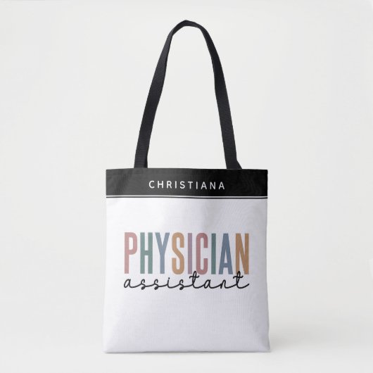 Gepersonaliseerde PA Physician Assistant Afstudere Tote Bag (Voorkant)
