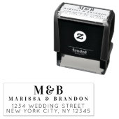 Gepersonaliseerde Paar Bruiloft Monogram Initialen Zelfinktende Stempel (In situ)