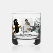 Gepersonaliseerde Paar Collage Foto 1e Jubileum Whisky Glas (Voorkant)
