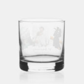 Gepersonaliseerde Paar Collage Foto 1e Jubileum Whisky Glas (Achterkant)