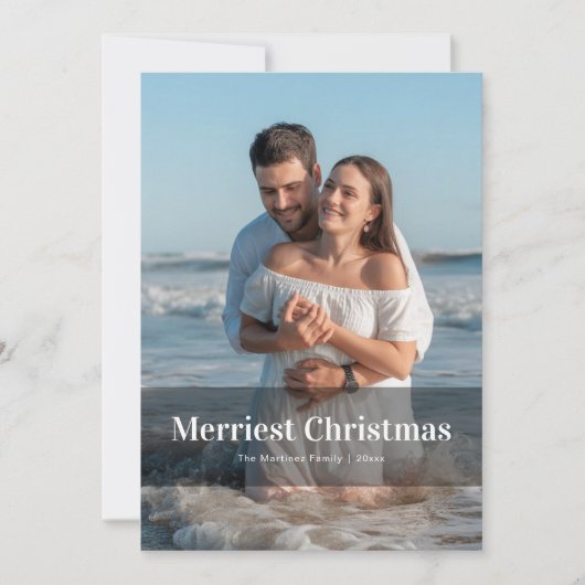 Gepersonaliseerde paar eerste kerstgroet feestdagenkaart (Voorkant)