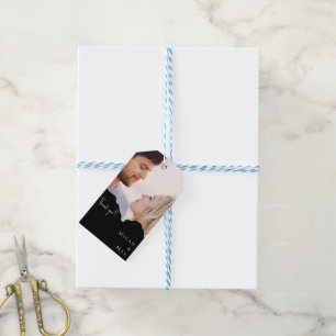 Gepersonaliseerde paar foto B / W bruiloft Cadeaulabel