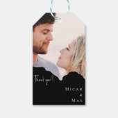 Gepersonaliseerde paar foto B / W bruiloft Cadeaulabel (Voorkant)