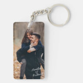 Gepersonaliseerde Paar foto collage Liefde harten Sleutelhanger (achterkant)