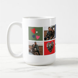 Gepersonaliseerde paar foto collage Valentijnsdag Koffiemok