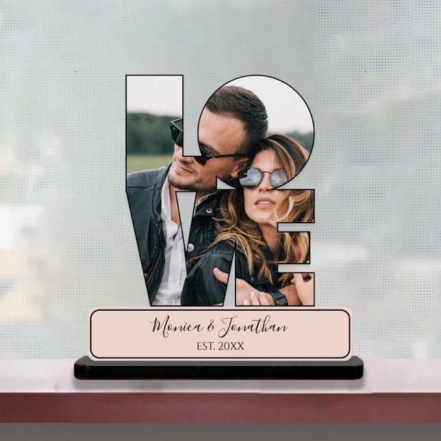 Gepersonaliseerde Paar Foto Liefde Beeldhouwkunst  Staand Fotobeeldje (Personalized Couple Photo Love Sculpture Cutout)