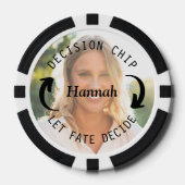Gepersonaliseerde Paar Foto & Naam Beslissing Munt Poker Chips (Voorkant)