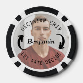 Gepersonaliseerde Paar Foto & Naam Beslissing Munt Poker Chips (Achterkant)