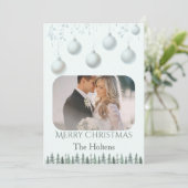 Gepersonaliseerde paar kerstfotokaart feestdagenkaart (Staand voorkant)