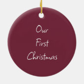 Gepersonaliseerde Paar Kerstmis Foto Keramisch Ornament (Achterkant)