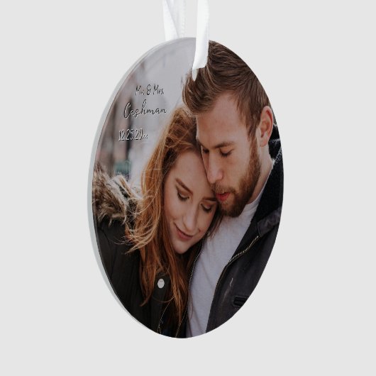 Gepersonaliseerde Paar Kerstmis Foto Ornament (voorkant)
