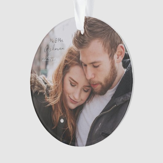 Gepersonaliseerde Paar Kerstmis Foto Ornament (voorkant)