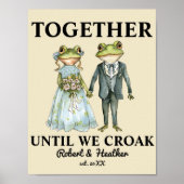 Gepersonaliseerde paar kikker illustratie Jubileum Poster (Voorkant)