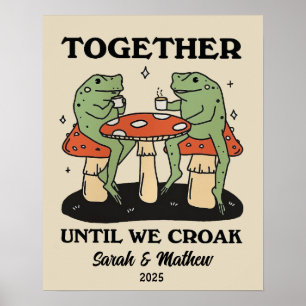 Gepersonaliseerde paar kikker illustratie Jubileum Poster