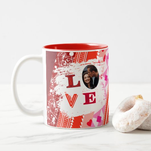 Gepersonaliseerde Paar Liefde Mok (Met donut)
