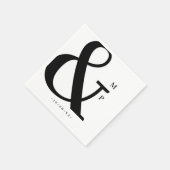 Gepersonaliseerde paar moderne monogram bruiloft servet (Hoek)