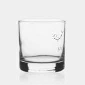 Gepersonaliseerde paar Monogram Namen Huwelijksgun Whisky Glas (Rechts)