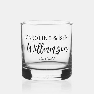 Gepersonaliseerde Paar Namen Datum Jubileum Gift Whisky Glas