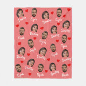Gepersonaliseerde paar namen en foto, Modern rood Fleece Deken (Voorkant)