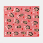 Gepersonaliseerde paar namen en foto, Modern rood Fleece Deken (Voorkant (Horizontaal))