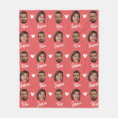 Gepersonaliseerde paar namen en foto, moderne zalm fleece deken (Voorkant)
