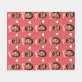 Gepersonaliseerde paar namen en foto, moderne zalm fleece deken (Voorkant (Horizontaal))