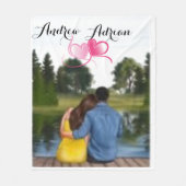 Gepersonaliseerde paar Valentijnsdag 2024 Fleece Deken (Voorkant)