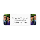 Gepersonaliseerde paar witte retour adreslabels etiket (Voorkant)