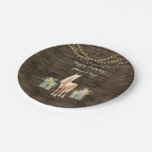 Gepersonaliseerde Paard, Bloemen Rustiek Hout Verj Papieren Bordje (Gekanteld)