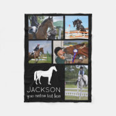Gepersonaliseerde Paard Foto Collage Ruitersport Fleece Deken (Voorkant)