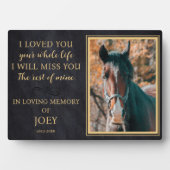 Gepersonaliseerde Paard Foto Memorial Fotoplaat (voorkant)