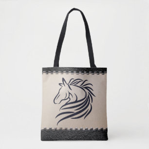 Gepersonaliseerde Paard & Hoefijzer dubbelzijdig Tote Bag