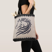 Gepersonaliseerde Paard & Hoefijzer dubbelzijdig Tote Bag (Dichtbij)