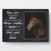 Gepersonaliseerde Paard Memorial Gift Foto Fotoplaat (voorkant)