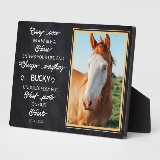 Gepersonaliseerde Paard Memorial Gift Foto Fotoplaat (Zijkant)