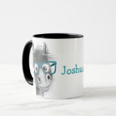 Gepersonaliseerde Paard Mok met Zwart Handvat (Voorkant links)