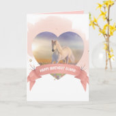 Gepersonaliseerde Paard Verjaardag Kaart (Gele Bloem)