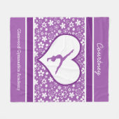 Gepersonaliseerde paardebloemen patroongymnastiek fleece deken (Voorkant (Horizontaal))