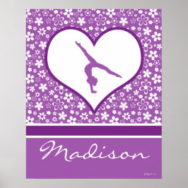 Gepersonaliseerde paardebloemen patroongymnastiek poster