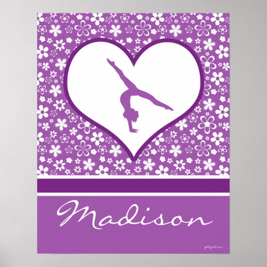 Gepersonaliseerde paardebloemen patroongymnastiek poster (Voorkant)