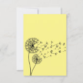 Gepersonaliseerde paardenbloem klok met vlinders bedankkaart (Achterkant)