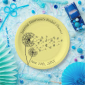 Gepersonaliseerde paardenbloem klok met vlinders papieren bordje (Feest)
