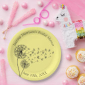 Gepersonaliseerde paardenbloem klok met vlinders papieren bordje (Feest)