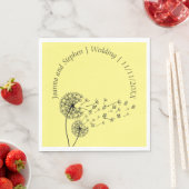 Gepersonaliseerde paardenbloem klok met vlinders servet (Insitu)