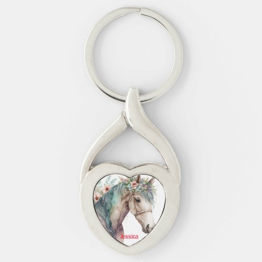Gepersonaliseerde Paardenbloemen Dierenvriend Sleutelhanger (Voorkant)