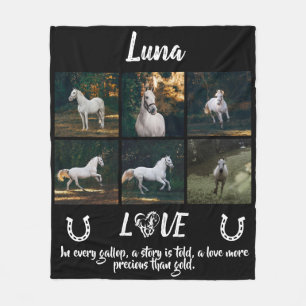 Gepersonaliseerde paardenfoto & gedicht Paardenspo Fleece Deken
