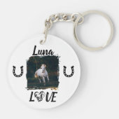 Gepersonaliseerde paardenfoto ruitersport sleutelhanger (Achterkant)