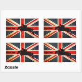 Gepersonaliseerde paardenjumper Union Jack Flag St Rechthoekige Sticker (Vel)