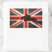 Gepersonaliseerde paardenjumper Union Jack Flag St Rechthoekige Sticker (Tas)