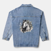 Gepersonaliseerde Paardenliefhebber Naam met Tekst Denim Jacket (Achterkant)